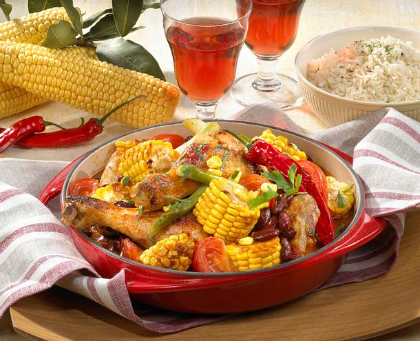 Hähnchen-Mais-Pfanne Rezept Hähnchen-Mais-Pfanne Rezept