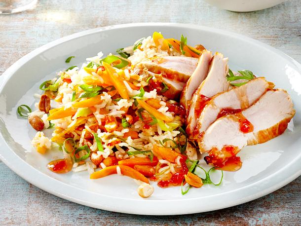 Hähnchen mit Express-Bratreis Rezept Hähnchen mit Express-Bratreis Rezept