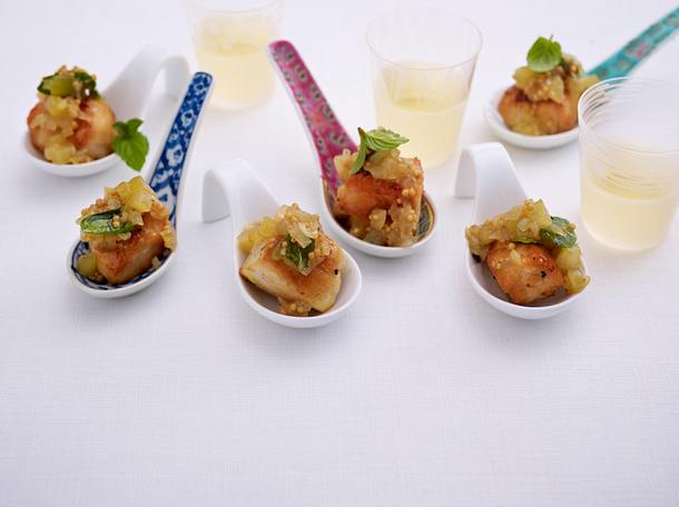 Hähnchen mit Gurken-Minz-Relish Rezept