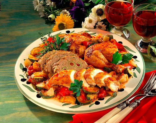 Hähnchen mit Hack-Olivenfüllung Rezept Hähnchen mit Hack-Olivenfüllung Rezept