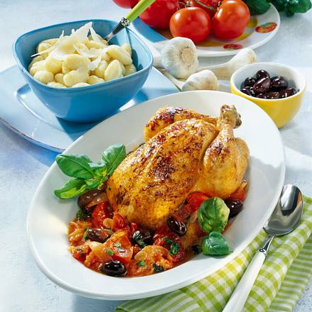 Hähnchen mit Tomatengemüse Rezept Hähnchen mit Tomatengemüse Rezept
