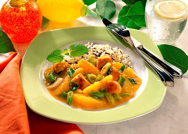 Hähnchen-Orangen-Gulasch Rezept Hähnchen-Orangen-Gulasch Rezept