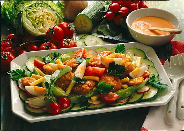 Hähnchen-Snackies-Salat Rezept