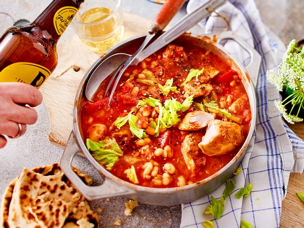 Hähnchenstew mit Baked Beans Rezept Hähnchenstew mit Baked Beans Rezept