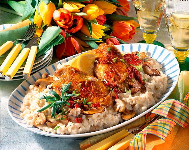 Hähnchenbrust auf Risotto Rezept Hähnchenbrust auf Risotto Rezept