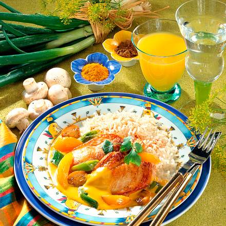 Hähnchenbrust mit Curry-Sauce Rezept Hähnchenbrust mit Curry-Sauce Rezept