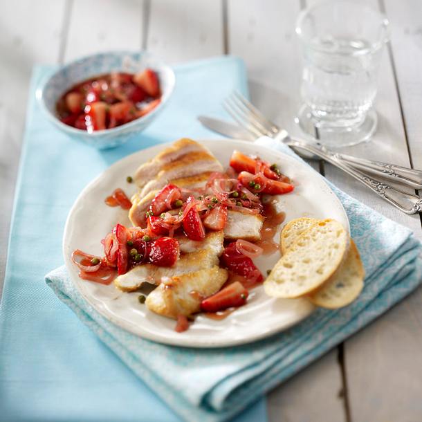 Hähnchenfilet mit Erdbeer-Chutney Rezept