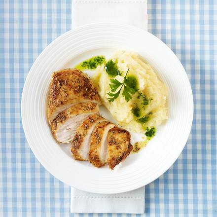 Hähnchenfilet mit Selleriepüree und Petersilien-Öl (Trennkost, Eiweiß-Gericht) Rezept Hähnchenfilet mit Selleriepüree und Petersilien-Öl (Trennkost, Eiweiß-Gericht) Rezept