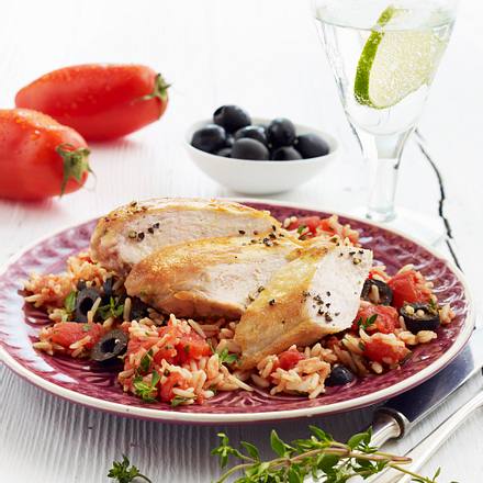 Hähnchenfilet mit Tomatenreis Rezept Hähnchenfilet mit Tomatenreis Rezept