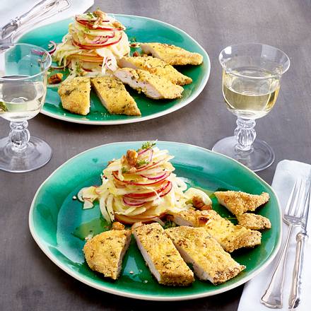 Hähnchenschnitzel mit Zitronenkruste Rezept Hähnchenschnitzel mit Zitronenkruste Rezept