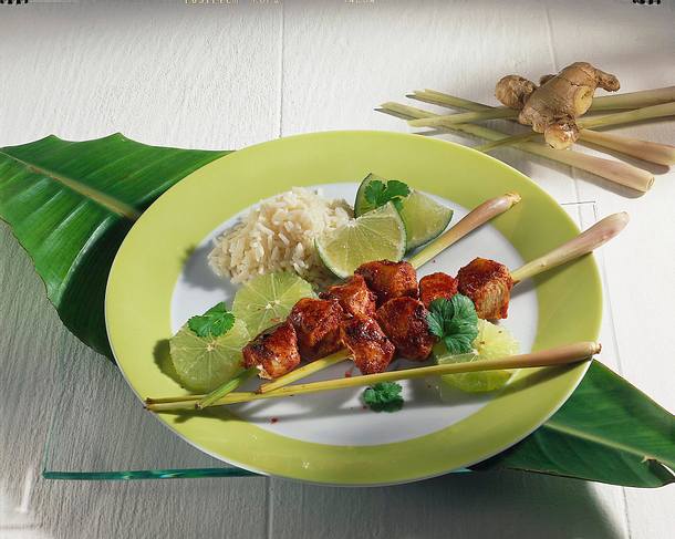 Hähnchenspieße in Tandoori Rezept Hähnchenspieße in Tandoori Rezept