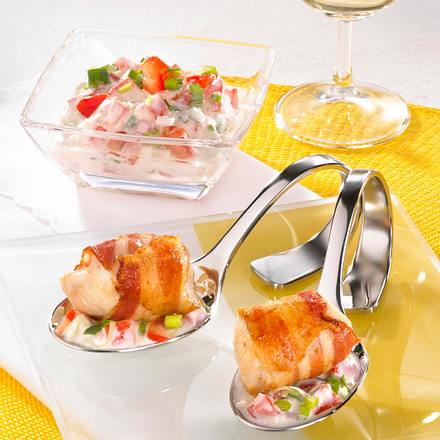 Hähnchenwürfel im Speckmantel Rezept Hähnchenwürfel im Speckmantel Rezept