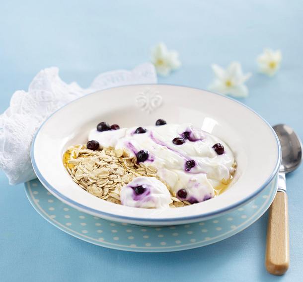 Haferflocken mit Heidelbeerquark Rezept Haferflocken mit Heidelbeerquark Rezept