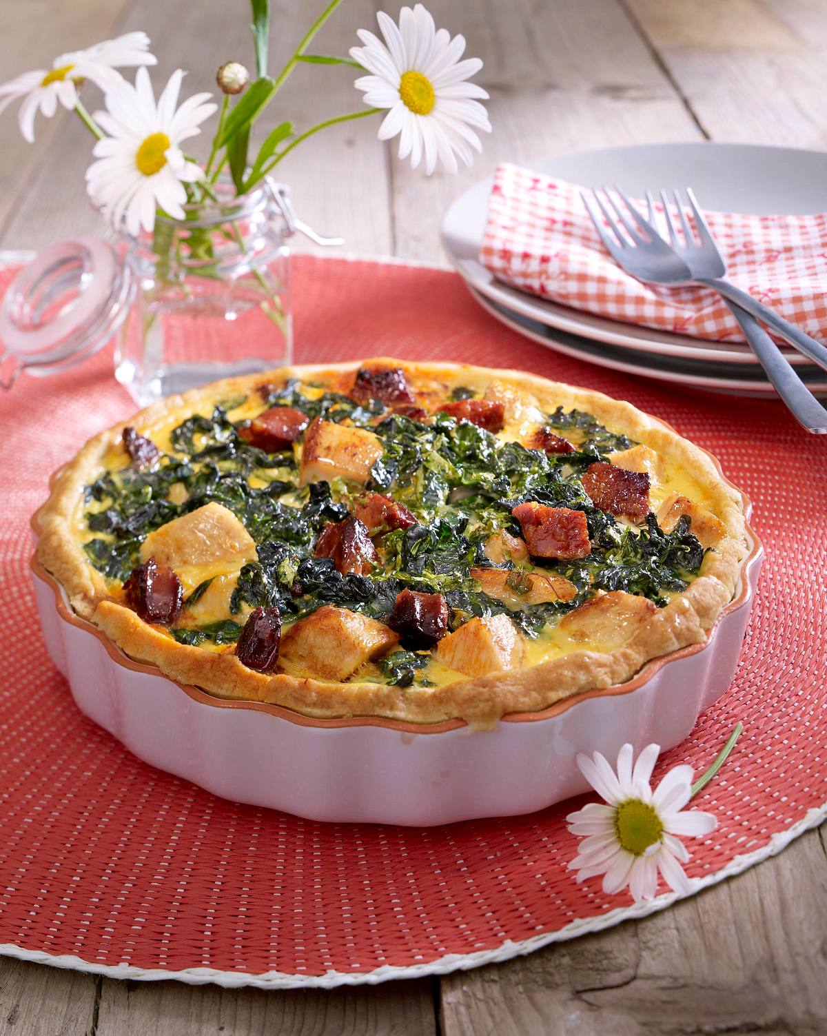 Hähnchen-Chorizo-Quiche Rezept