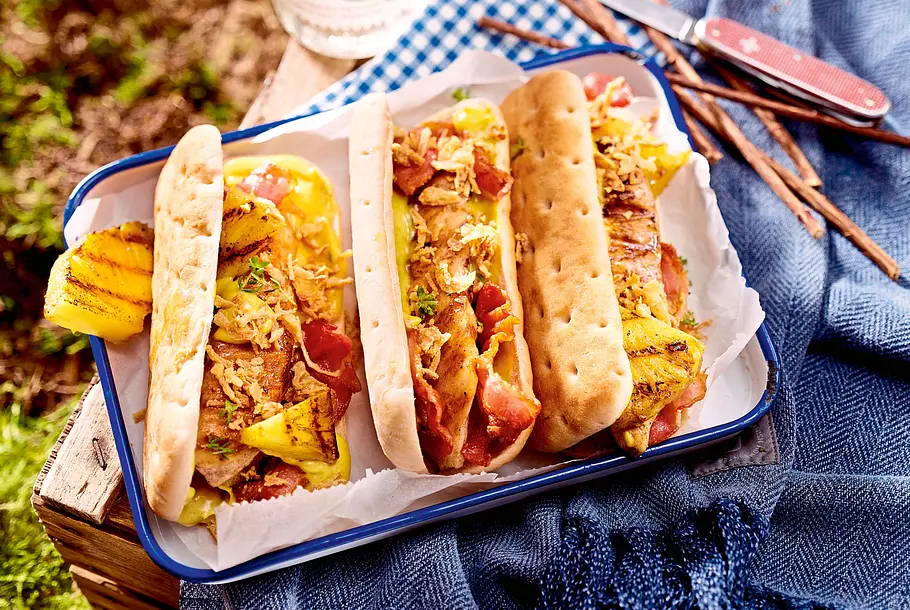 Hähnchen-Hotdogs Rezept-F8565601 Hähnchen-Hotdogs Rezept