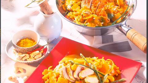 Hähnchen in Curry-Cashew-Soße Rezept - Foto: Maass