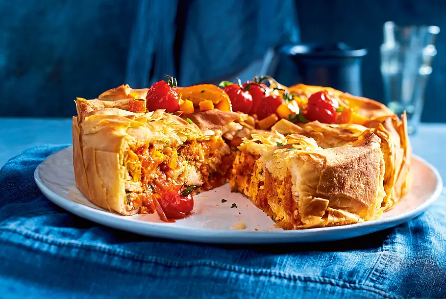 Hähnchen-Kürbis-Pastilla Rezept-F8670001 Hähnchen-Kürbis-Pastilla Rezept