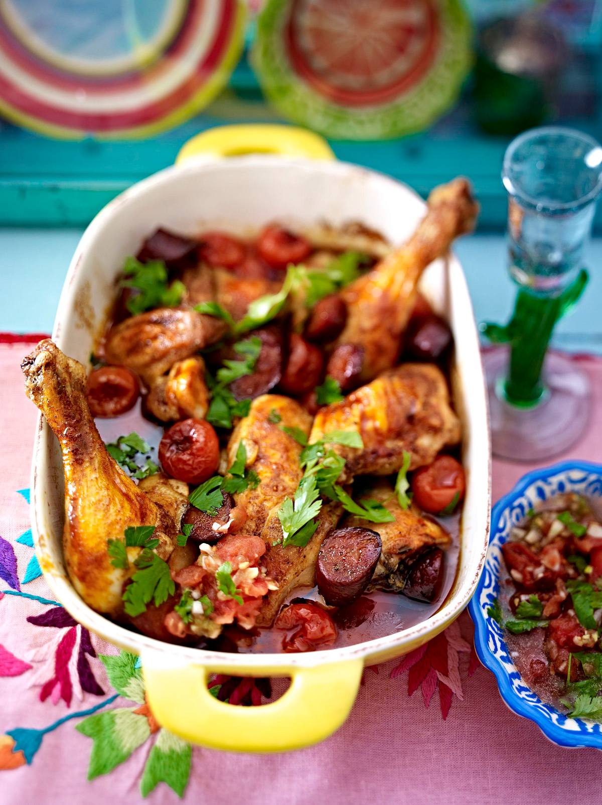 Hähnchen mit Chorizo und Jalapeño-Salsa Rezept