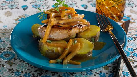 Hähnchen mit Orangen-Marmelade und Knollensellerie Rezept - Foto: Pretscher, Tillmann