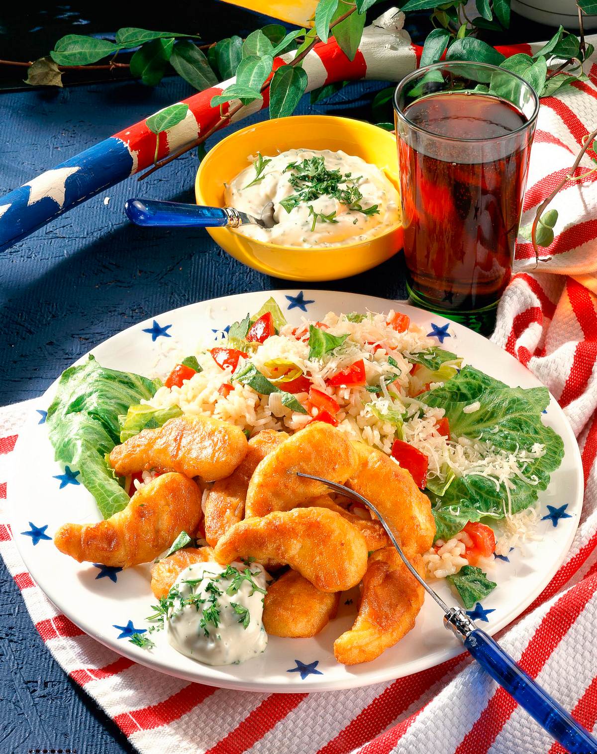 Hähnchen-Nuggets zu Tomatenreis Rezept