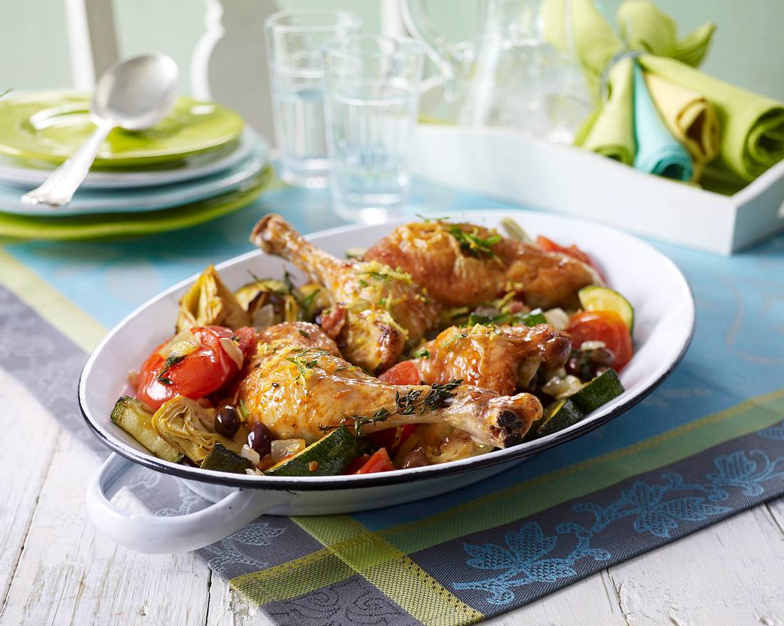 Hähnchen-Party-Pfanne mit gemischtem Gemüse Rezept | LECKER