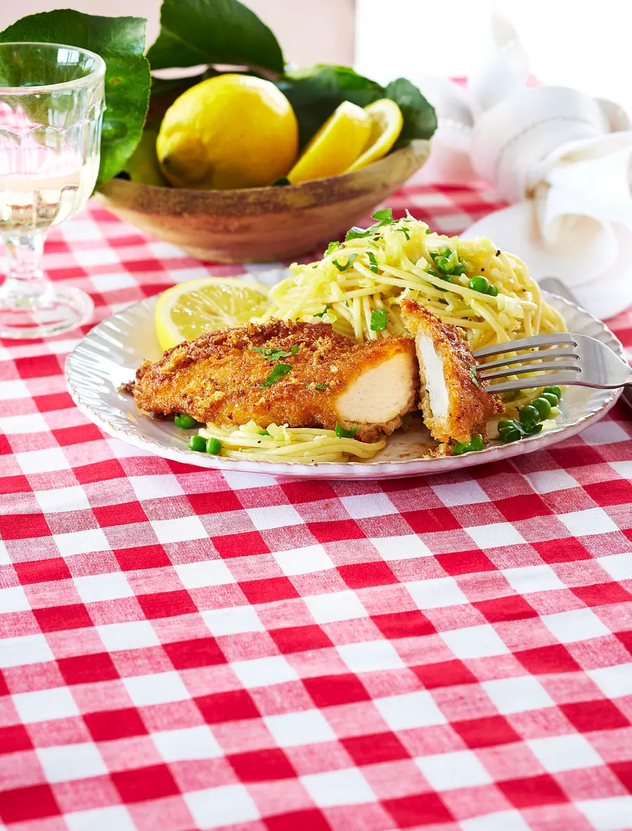 Hähnchen-Piccata mit Spaghetti Rezept Hähnchen-Piccata mit Spaghetti Rezept