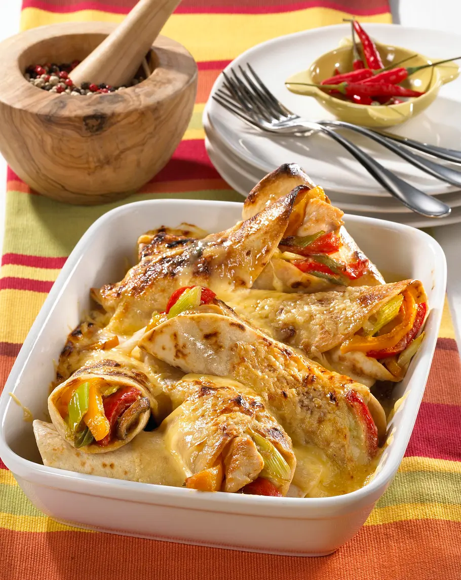 Hähnchen-Quesadilla-Auflauf Rezept Hähnchen-Quesadilla-Auflauf Rezept