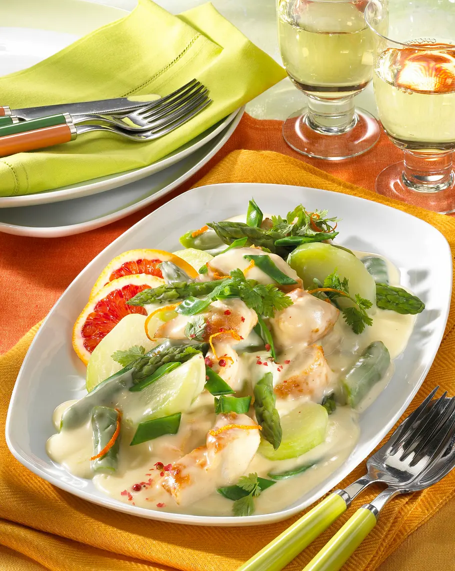 Hähnchen-Ragout mit grünem Spargel Rezept