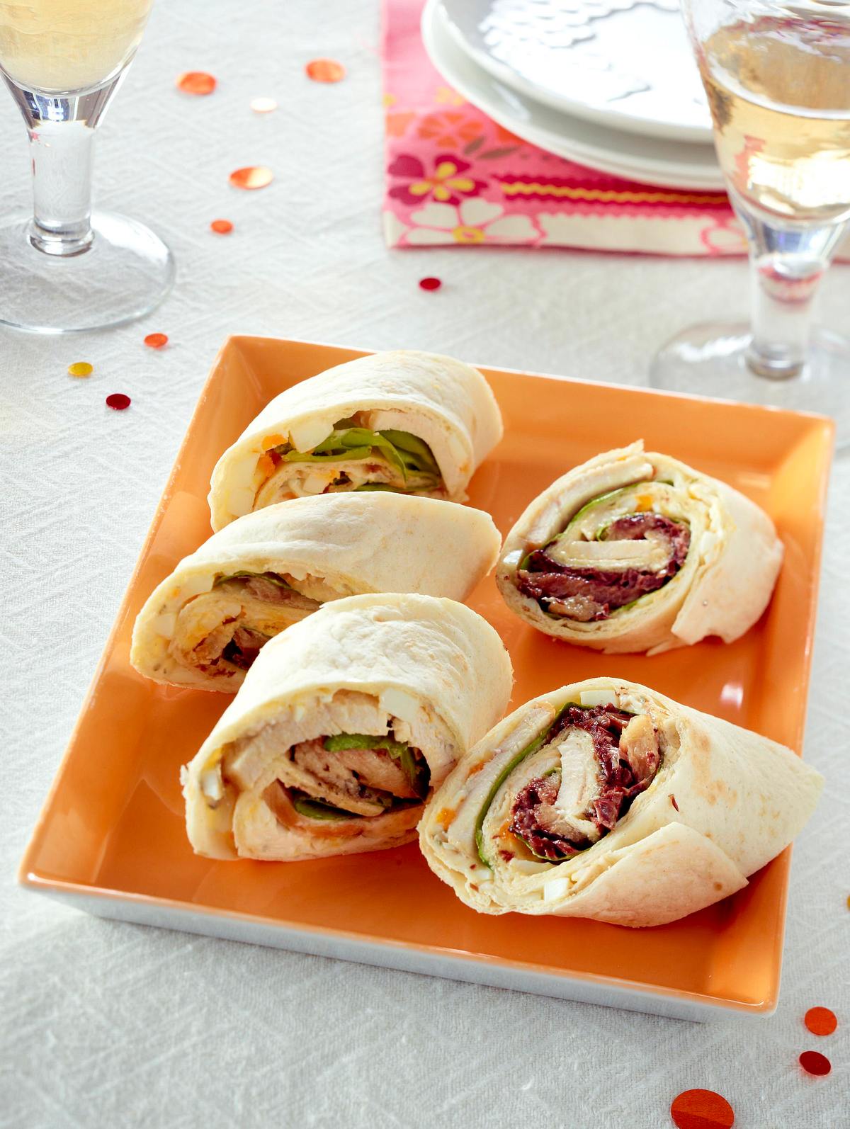 Hähnchen-Wraps mit Roquefort Rezept