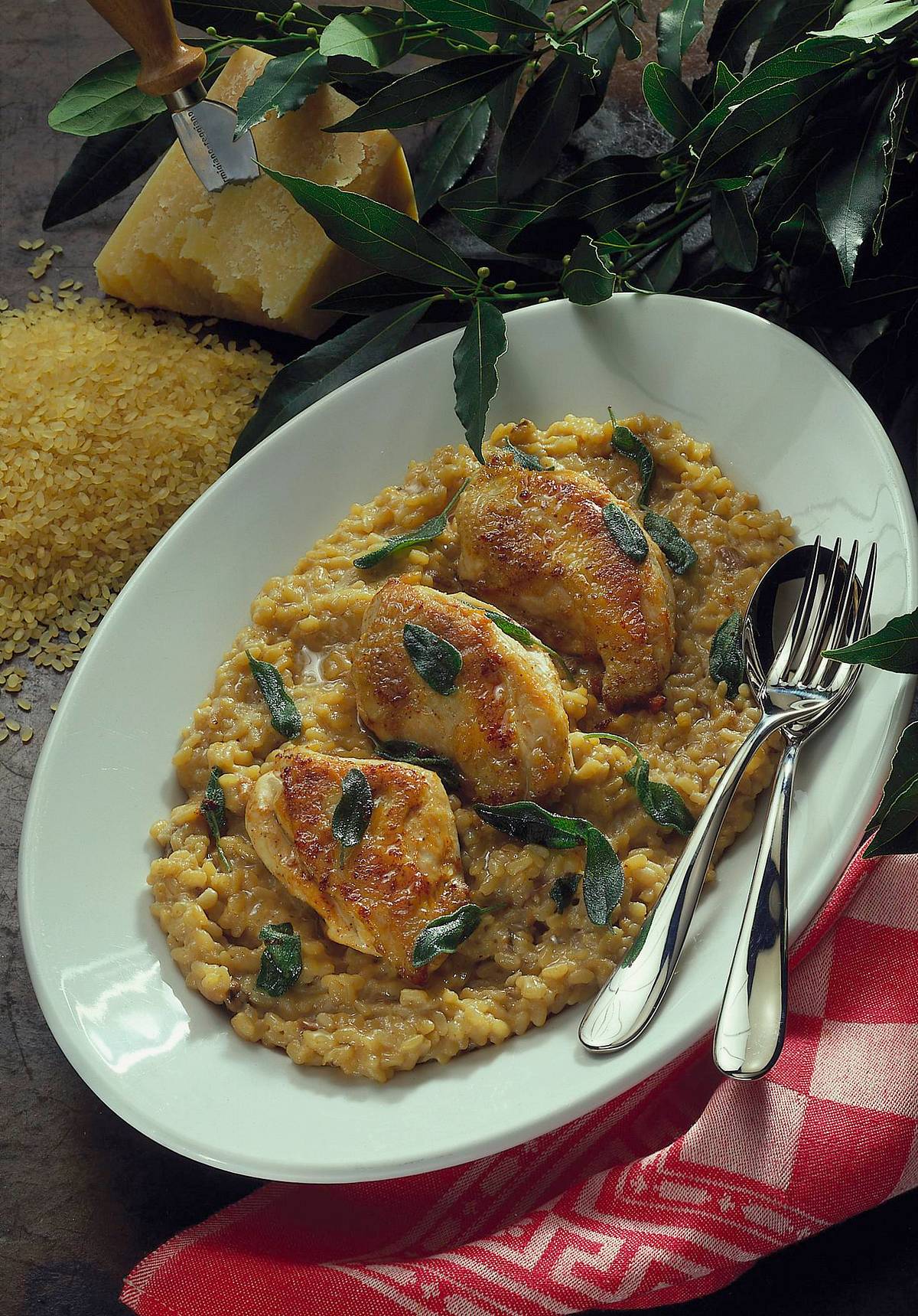 Hähnchenbrust auf Pilz-Risotto Rezept