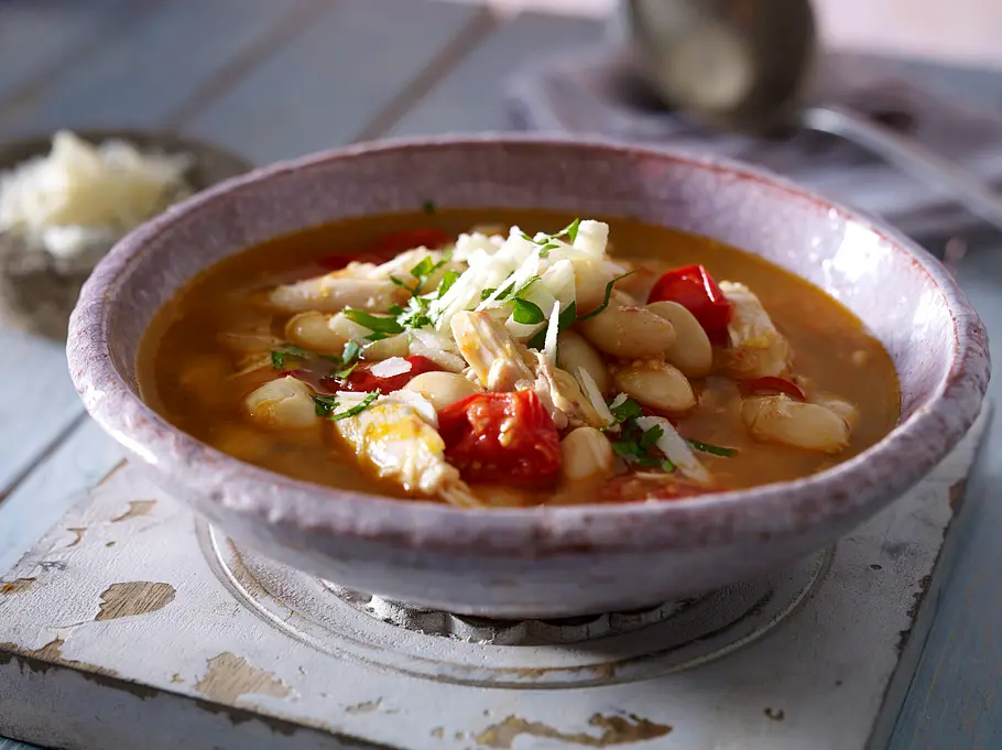 Hähnchenchili mit weißen Bohnen Rezept Hähnchenchili mit weißen Bohnen Rezept