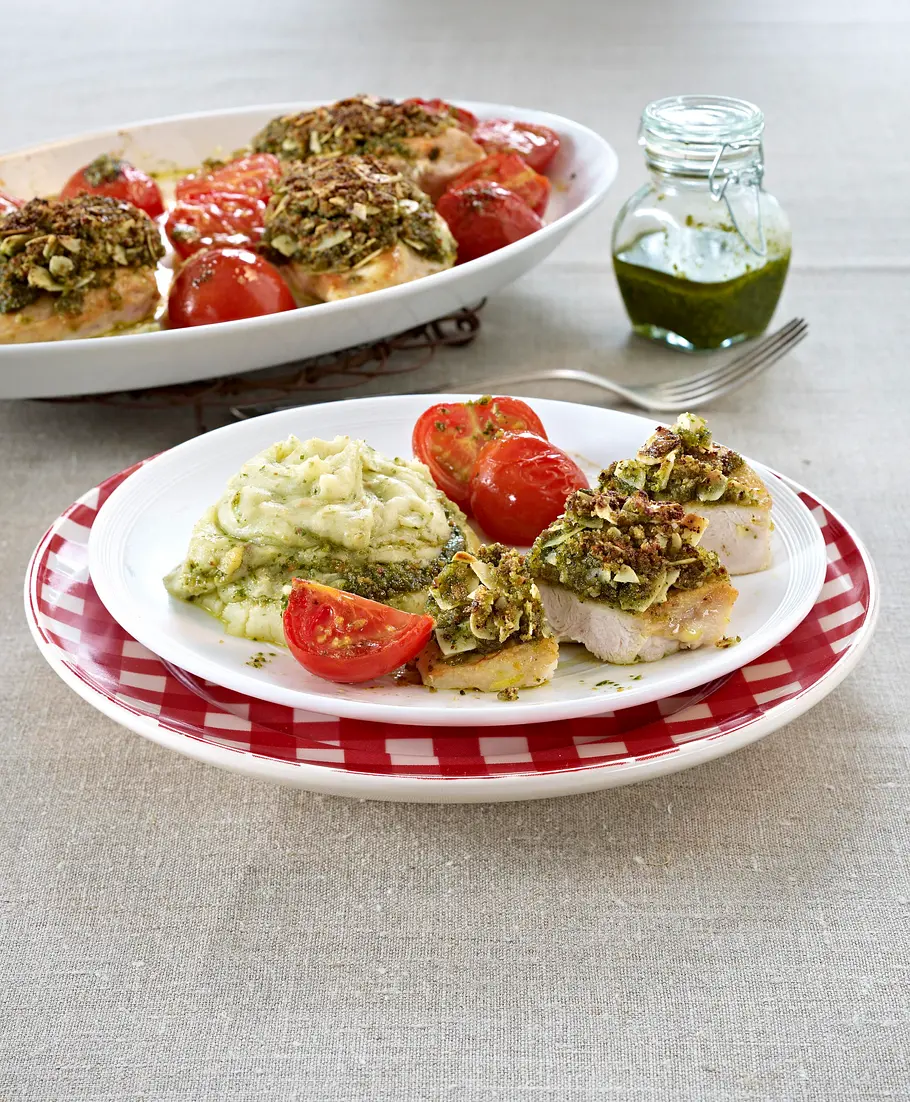 Hähnchenfilet mit Pestokruste Rezept