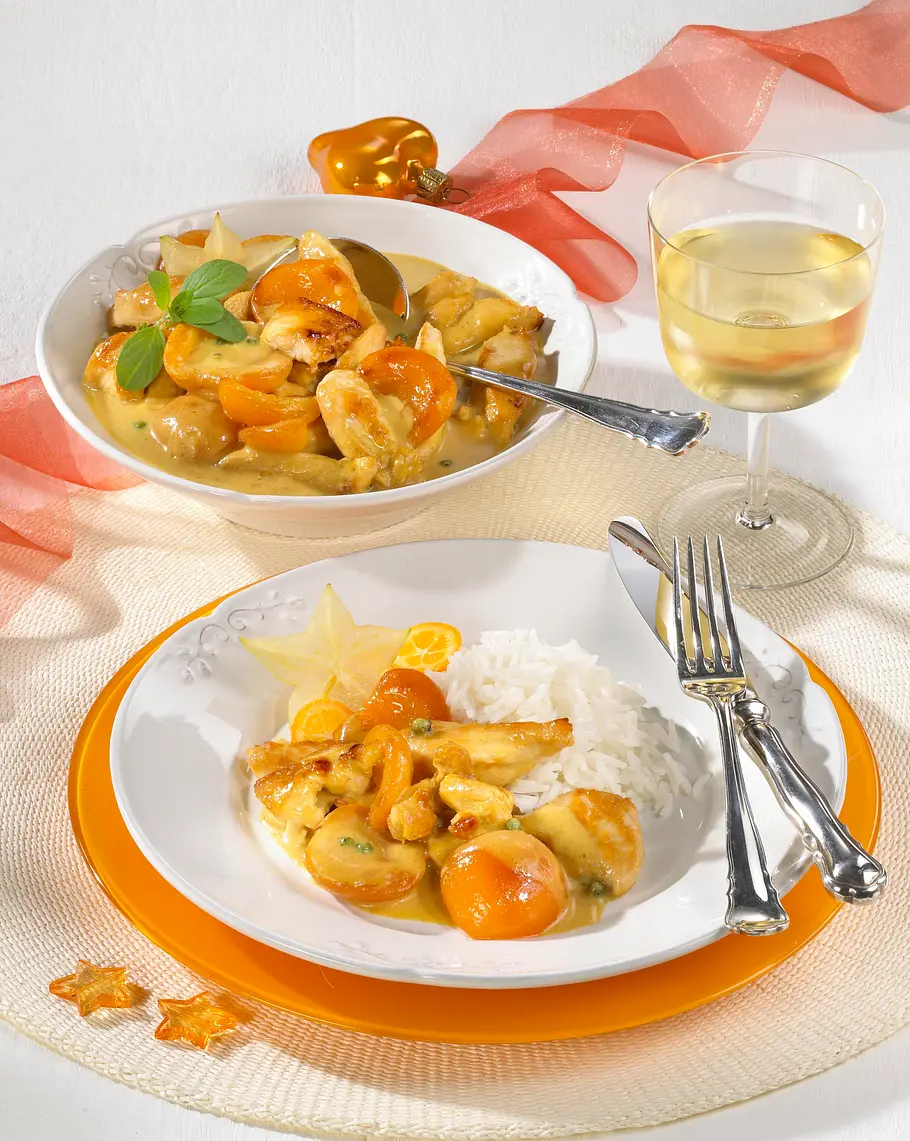Hähnchengeschnetzeltes mit Aprikosen Rezept