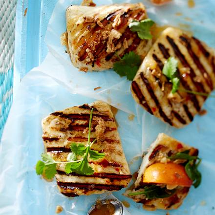 Halloumi auf Spinatsalat Rezept Halloumi auf Spinatsalat Rezept