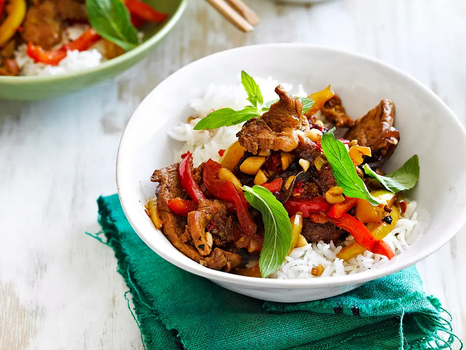 Happy-Paprika-Stir-fry mit Schweinefilet Rezept Happy-Paprika-Stir-fry mit Schweinefilet Rezept
