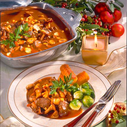 Hasen-Ragout mit feinen Pilzen Rezept