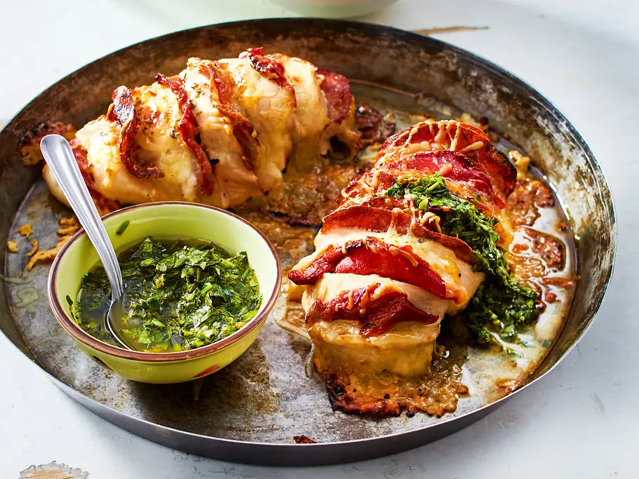 Hasselback-Hähnchen Pizzastyle Rezept