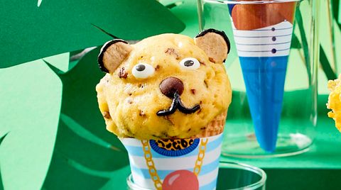 Mango Stracciatella Nicecream in Form eines Leoparden - Foto: House of Food / Bauer Food Experts KG