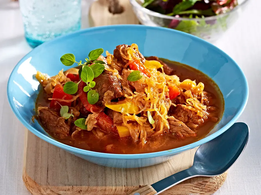 Gulasch-Sauerkraut-Topf Rezept