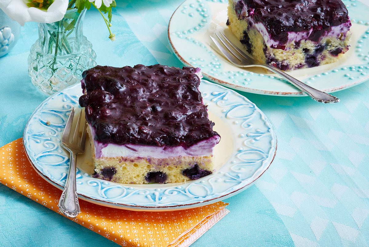 Heidelbeerkuchen mit Mascarponecreme Rezept