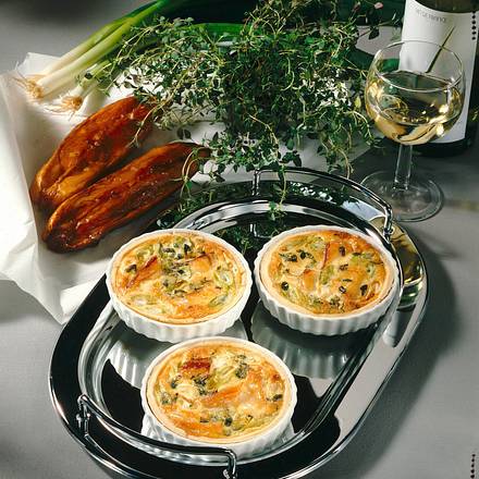 Heilbutt-Quiche mit Lauchzwiebeln Rezept Heilbutt-Quiche mit Lauchzwiebeln Rezept
