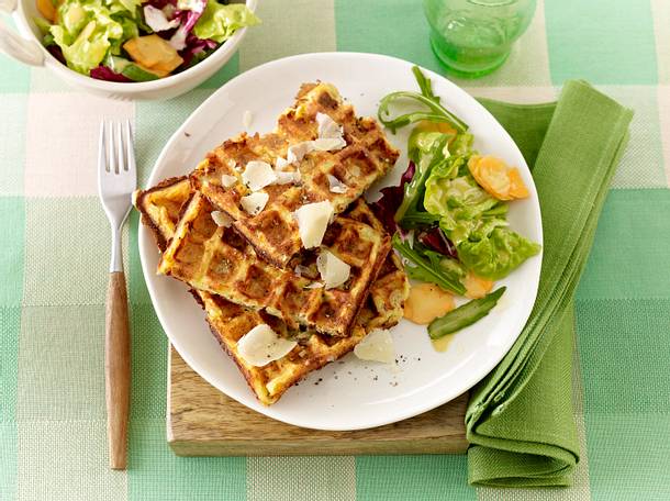 Herzhafte italienische Kartoffelpuffer aus dem Waffeleisen Rezept