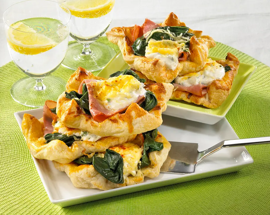 Herzhafte Kopenhagener mit Mangold und Schinken Rezept Herzhafte Kopenhagener mit Mangold und Schinken Rezept