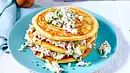 Herzhafte Pancakes mit Hüttenkäse - Foto: LECKER @ Bauer Media Group Herzhafte Pancakes mit Hüttenkäse - Foto: LECKER @ Bauer Media Group