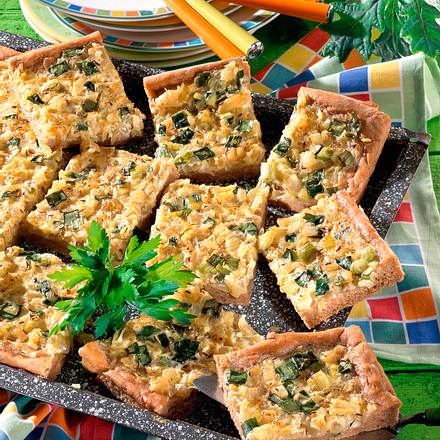 Herzhafter Lauchzwiebel-Kuchen Rezept Herzhafter Lauchzwiebel-Kuchen Rezept