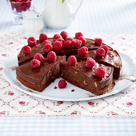 Himbeer-Brownies-Tarte Rezept Himbeer-Brownies-Tarte Rezept