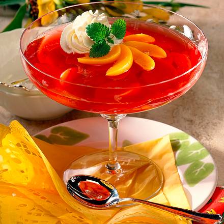 Himbeer-Götter Speise mit Pfirsichen (Diabetiker) Rezept