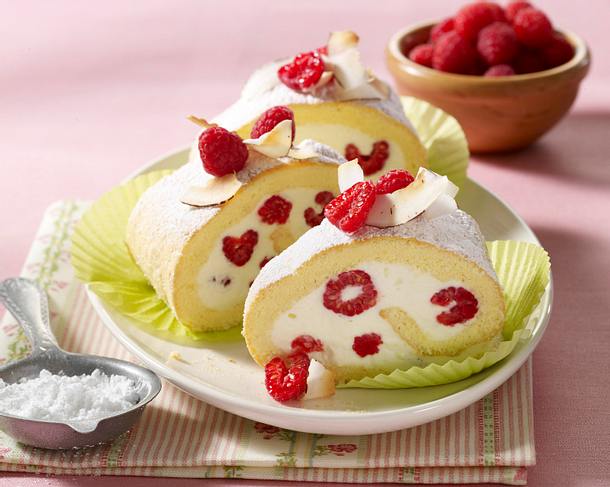 Himbeer-Kokos-Rolle Rezept