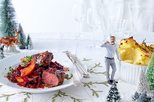 „Weisst du noch?“-Hirschsteaks mit Rotkohl und Püree Rezept „Weisst du noch?“-Hirschsteaks mit Rotkohl und Püree Rezept