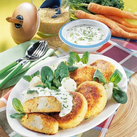 Hirse-Blumenkohl-Frikadellen Rezept Hirse-Blumenkohl-Frikadellen Rezept